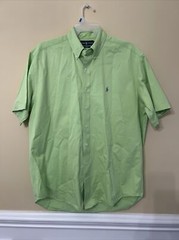 Polo Ralph Lauren Shirt Men’s Large Yellow Green Short Sleeve Blake 100% Cotton