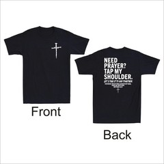 2 Sided Christian Jesus Need Prayer Tap My Shoulder Print T-Shirt S23