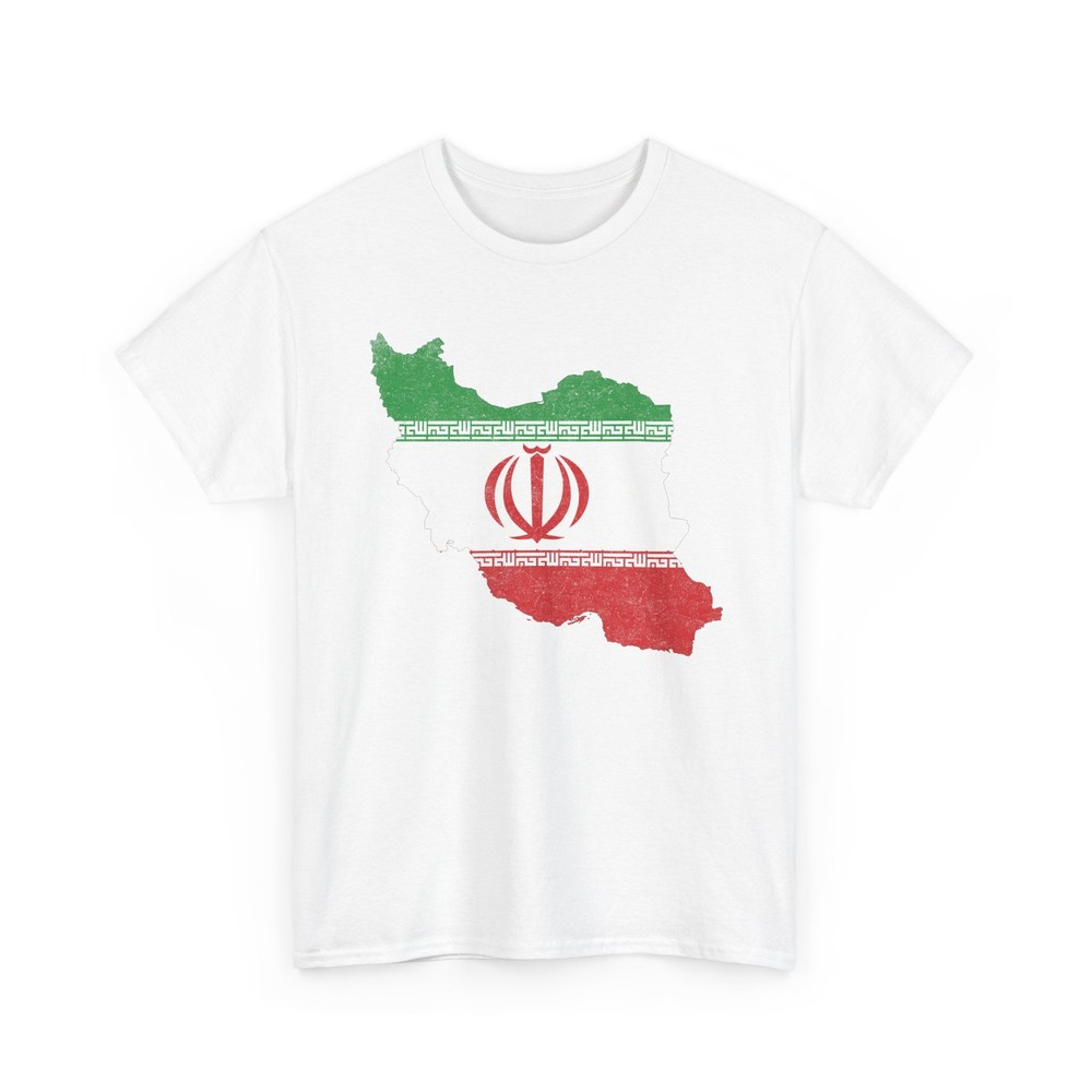 Iran Flag Country Map Shirt Patriotic Persian Pride Graphic Tee Cultural Gift
