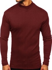 Zonbailon men’s t-shirt high collar solid color warm bottomed shirt long sleeve