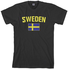 Threadrock Men’s Sweden Flag T-shirt Swedish Stockholm