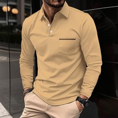 Mens Casual Shirts Grandad Long Sleeve Smart Work Business Golf Solid Tops