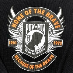 POW-MIA T-Shirt Men’s Large Black You Are Not Forgotten Waffle HeavyweightCotton