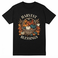 Harvest Of Blessings Pumpkin And Fall Leaves Thanksgiving T-shirt For Men Women