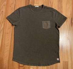 Marine Layer Vintage Heavy Slub Pocket T Shirt Mens Medium Green Cotton Casual