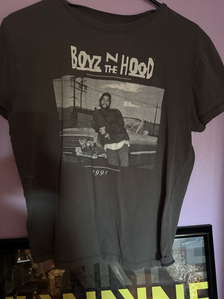 Boyz N The Hood Ice Cube Short Sleeve Graphic TShirt Charcoal Gray S