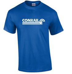 White Conrail Logo on Royal Blue T-shirt Defunct Railroad Train Tee Shirt