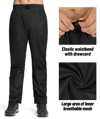 Men’s Golf Rain Pants Hiking Pants for Men Waterproof Breathable Mesh with Wa…