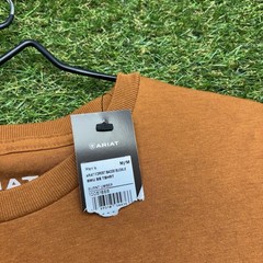 Ariat Simple Seal Shirt Mens Medium Short Sleeve Forest Badge Orange 10058887