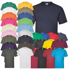 5 PACK Fruit of the Loom Mens Tee Shirt Plain 100% Cotton Round Neck T-Shirt TOP