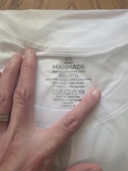 MANMADE THE T-SHIRT White Cotton Knit Logo Men’s 3XL Crew Neck Short Sleeve