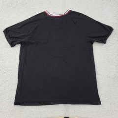 Tommy Hilfiger Shirt Mens Large Black Henley Embroidery
