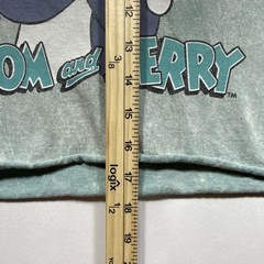 Tom & Jerry Unisex Green Graphic Print Crew Neck Short Sleeve T-Shirt Size M