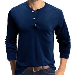 Zonbailon men’s simple Breathable T-shirt solid color bottomed Long Sleeve shirt