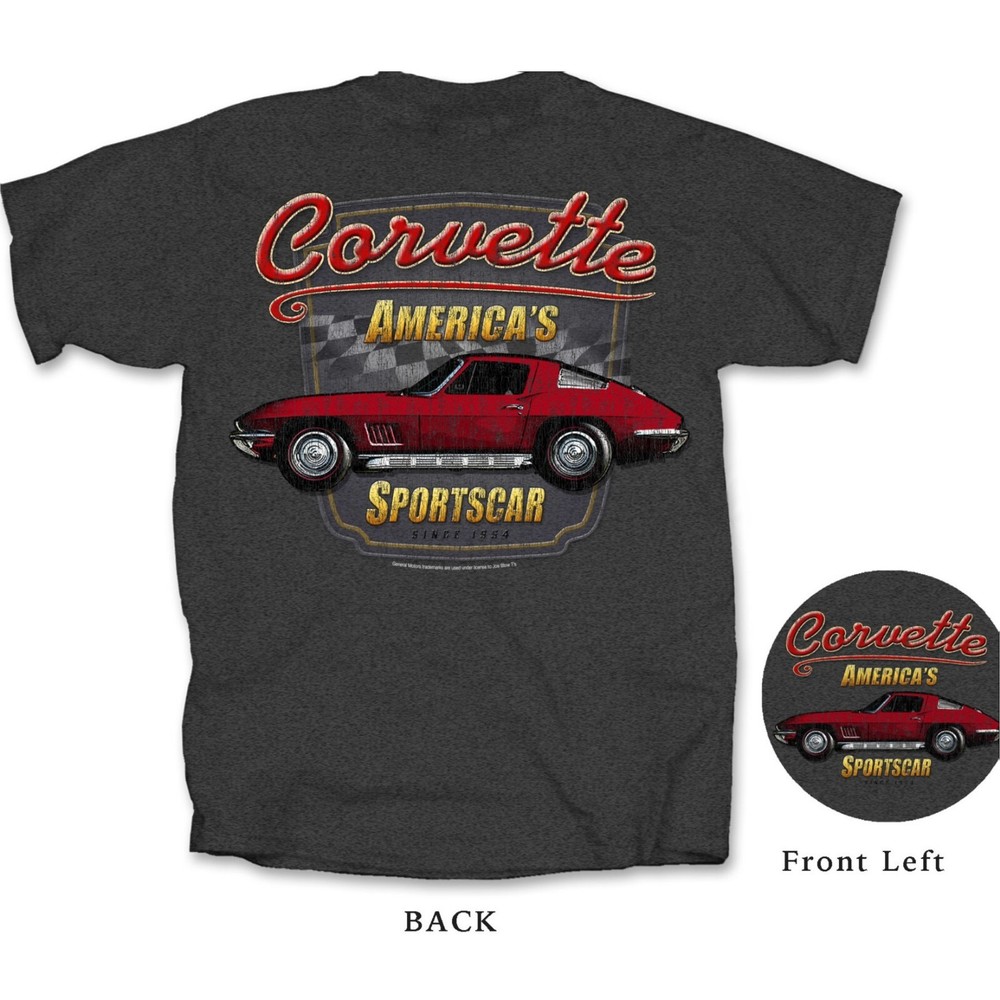 Joe Blow T’s 1967 Chevy Corvette Men’s Gray T-Shirt C2 America’s Sportscar