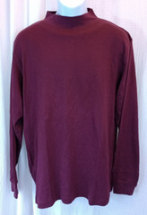 Ivy Crew Classics Mock Neck T-Shirt Men’s Long Sleeve Red Burgundy Size L