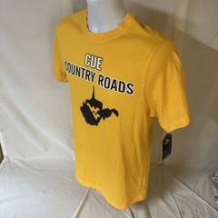 Colosseum Mens T-Shirt Small Gold WVU West Virginia Cue Country Roads NWT FS!