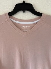 Kenneth Cole Large Knit V-Neck T-Shirt Adobe Soft $49