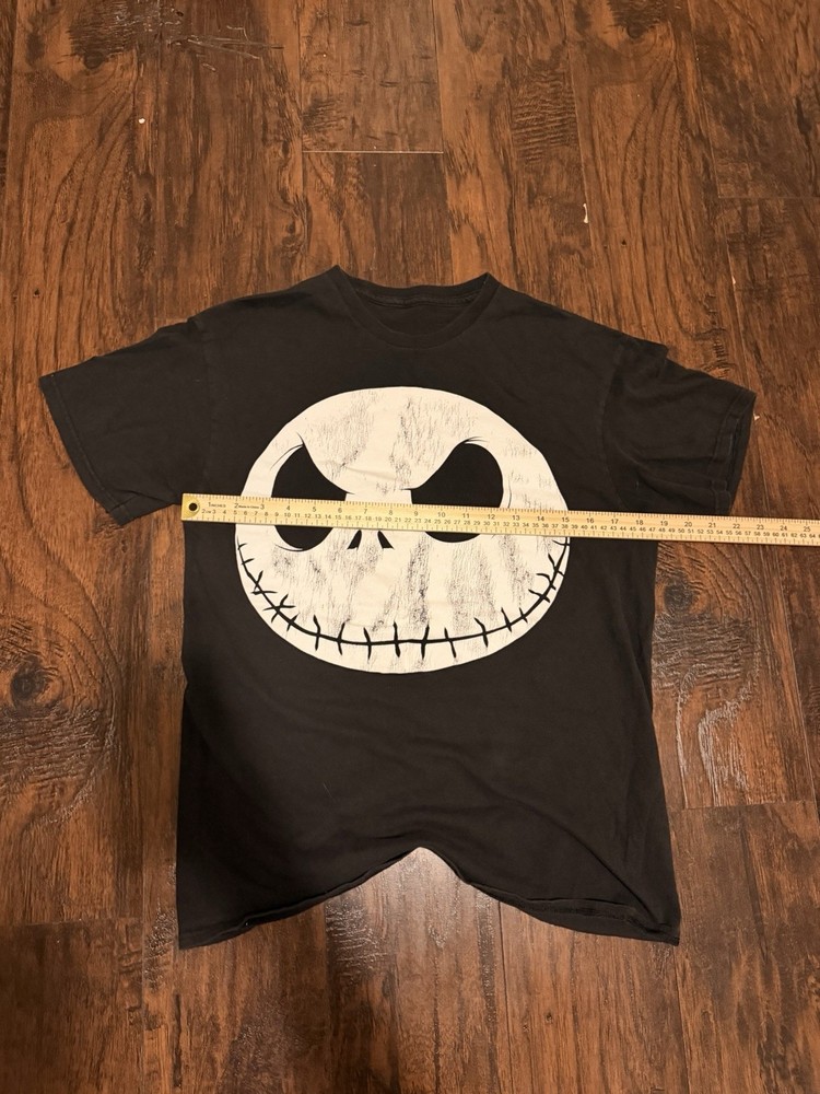 Vintage Black Jack Skellington Graphic Crew Neck Short Sleeve T-Shirt M/L Cotton