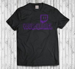 TWITCH TV YOUR CUSTOM CHANNEL T-shirt Gray, White or Black(S-5XL)