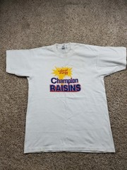 Vintage Champion Raisins Shirt Mens XL White Fruit of the Loom Graphic Promo 90s