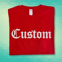 Custom Old English Shirt Tee Your Text or Last Name Printed Vintage Faded