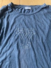 Saint Laurent Paris T-Shirt Navy Blue Oversized Cotton Size Small