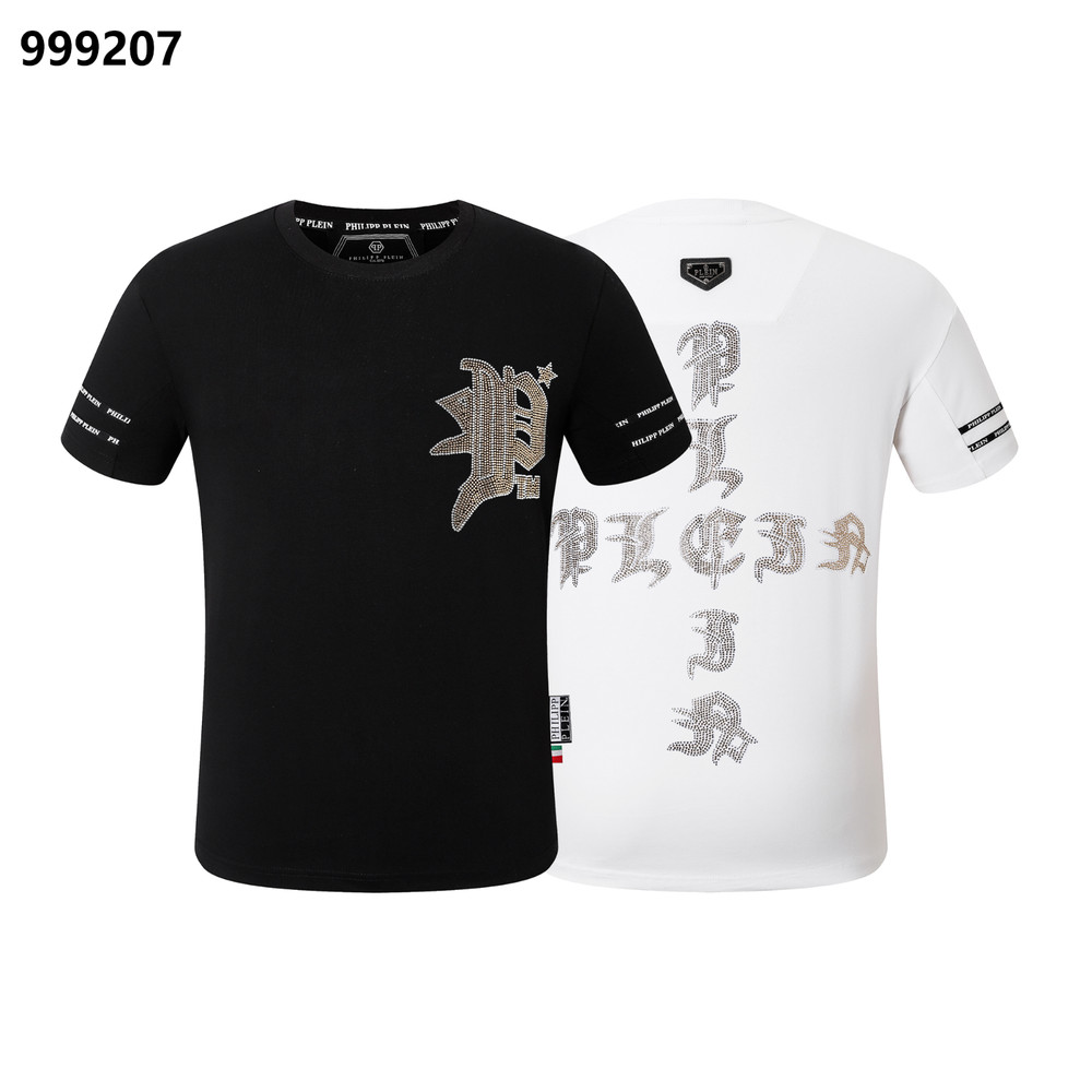 NWT Philipp Plein Animal Diamond Emblem Black/White Merino T-shirt