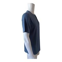 Coofandy Ribbed Henley Shirt Mens Medium Blue Short Sleeve Pocket Casual Top NWT