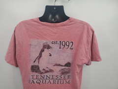RFBF Men’s Pre Shrunk Washed Pink “TENNESSEE AQUARIUM” Shirt Size Large
