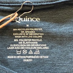 Quince Shirt Mens Medium Blue Stretch Tagless Crewneck Tee T-Shirt Recycled