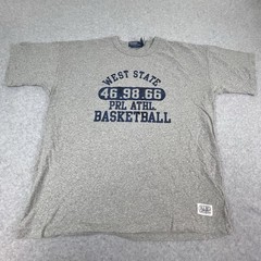 Y2K Polo Ralph Lauren T-Shirt Men Large Vintage Fit West State ATHL Basketball