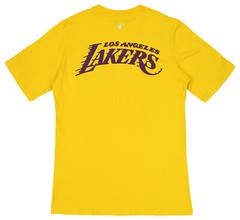 FISLL NBA Men’s Los Angeles Lakers Team Color, Name and Logo Premium T-Shirt