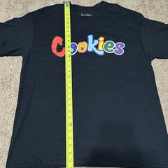 Cookies ® Black T-Shirt With Multi Colored Logo Size L 🍪
