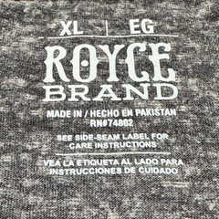 Royce Brand Mens T-Shirt XL Gray Peace Love USA Flag Scallop Hem Longline Grunge
