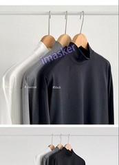 Winter Half-high Collar T Shirt for Men Fashion Long Sleeve T Shirts Men