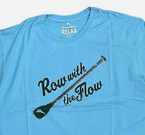 $45 TOMMY BAHAMA Light Blue ROW WITH THE FLOW Relaxed Fit Short Sleeve T-shirt