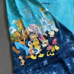 2019 Disney World New Year T Shirt Mens Medium Blue Tie Dye 2010s Orlando FL