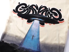 Mens Godspeed Alien spacecraft in the wilderness print Short sleeved T-shirt