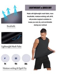 Men’s Comfortable Sleeveless Training Tee Mesh Basketball Tank Tops Muscle Bo…