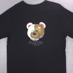 Teddy Fresh Colorful Filth Bear Crew Neck Black Short Sleeve Shirt Mens 2XL