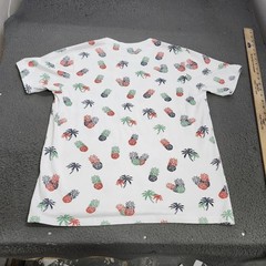 Free Planet Shirt Mens Large White Allover Pineapple Palm Tree Graphic Tee Top