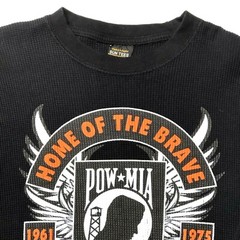 POW-MIA T-Shirt Men’s Large Black You Are Not Forgotten Waffle HeavyweightCotton