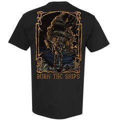 Burn The Ships Tactical T Shirt Featuring Lone Warrior Facing Burning Fleet At S