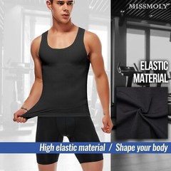Male Gynecomastia Compress Tank Top Mens Slimming Body Shaper Vest Abs Shirt US