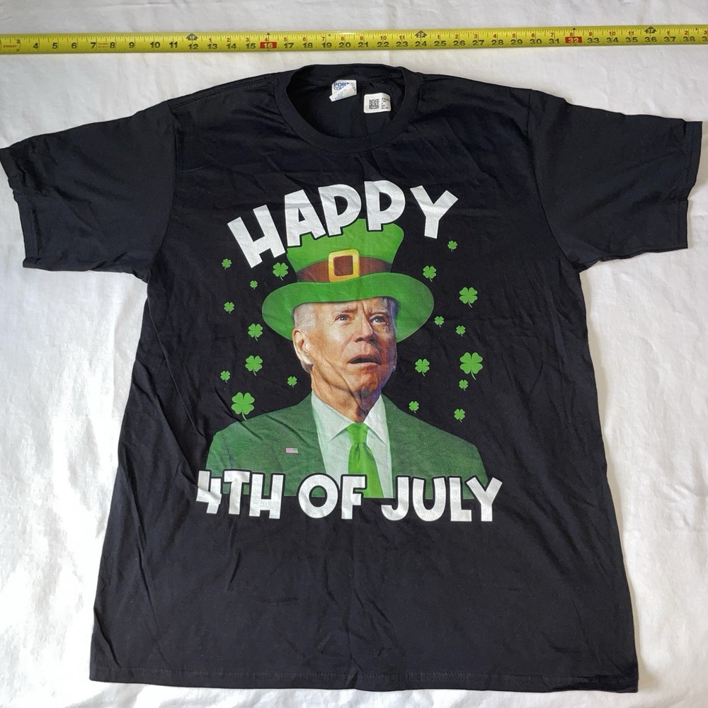 Joe Biden Shirt Happy 4th Of July Confused Funny St Patricks Day Size Large