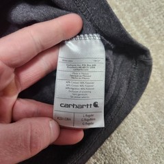 Carhartt Shirt Men Large K231 Long Sleeve Spellout Workwear Blue Collar Gray