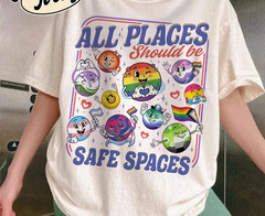 Pride Month Planets Shirt All Places Should Be Safe Spaces Tshirt
