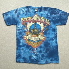 Rock and Roll Hall of Fame TShirt Sz M Mens Blue Tie Dye Graphic Souvenir Music