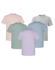 5 Pack Fruit of the Loom Mens T Shirts Short Sleeve Slim Fit Lightweight Cotton